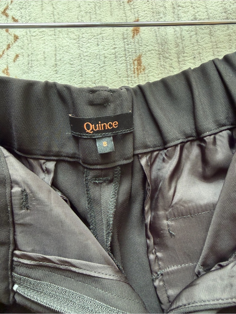 Quince Stretch Crepe Pleated Wide Leg Pant- Black - Picture 5 of 9